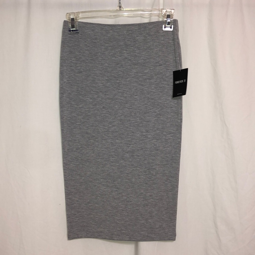 F21 Grey Pencil Skirt